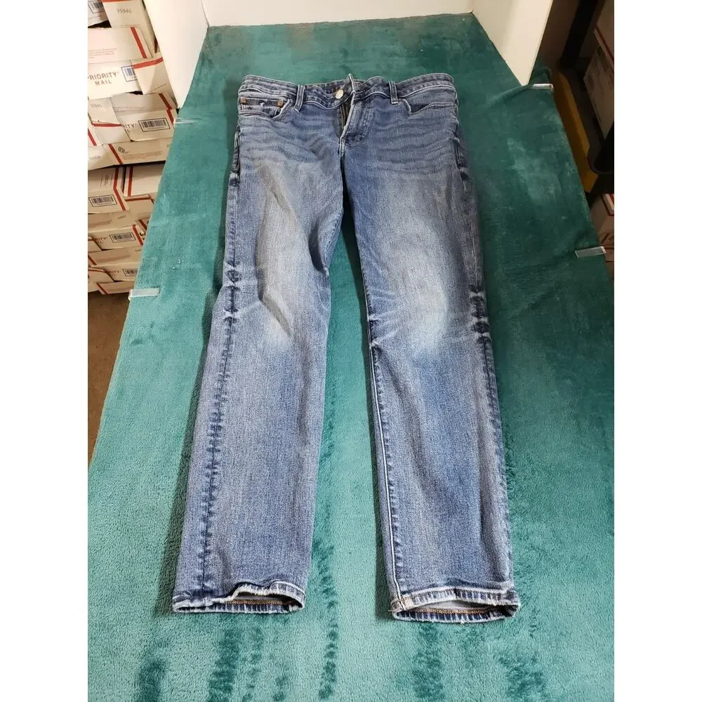 Express Jeans Size 33x30 Mens Blue Pants Stretch Denim Mid Rise Slim Straight